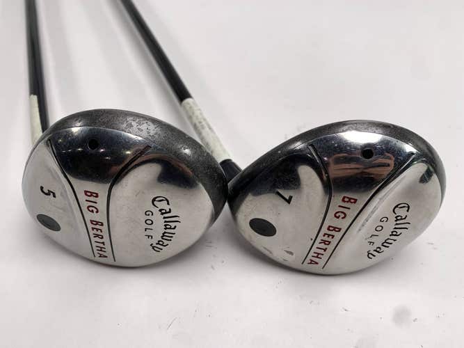 Callaway Big Bertha 2004 5 & 7 Fairway Wood Set 18* 21* RCH 75w Regular Mens RH