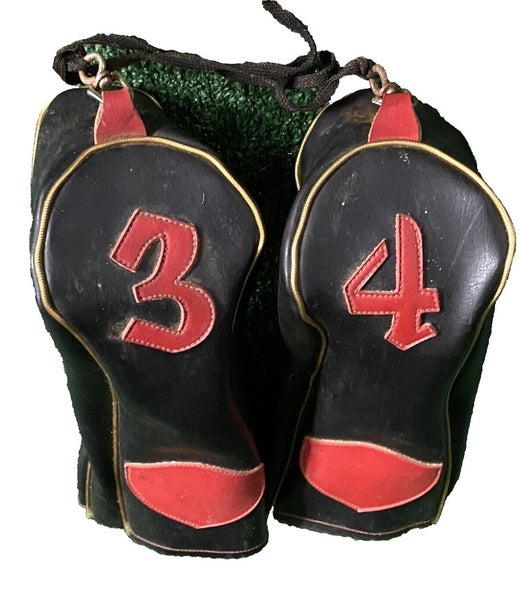 Clark Hed-Mits Vintage Two-Piece 3 And 4 Wood Headcovers On String