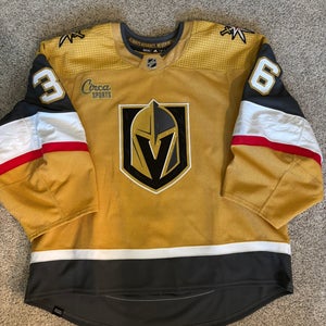 MIC Golden knights Logan Thompson team issued customized Gold Adidas Jersey 58G (New)