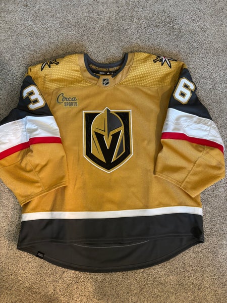 MIC Golden knights Logan Thompson team issued customized Gold Adidas Jersey 58G (New)