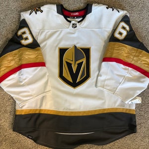 MIC Golden knights Logan Thompson team issued customized white Adidas Jersey 58G (New)