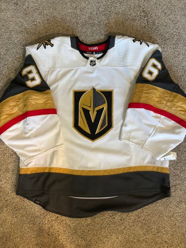 MIC Golden knights Logan Thompson team issued customized white Adidas Jersey 58G (New)