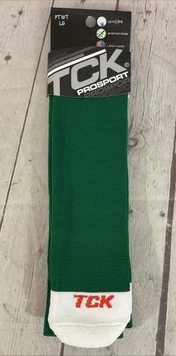 TCK PROSPORT proDRI Durable Performance Athletic Socks Kelly Green White Large