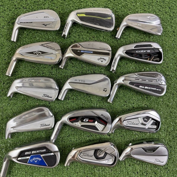 Lot 15 Golf Club Heads Only Demo 7 Irons Ping Mizuno Cobra Callaway Taylormade