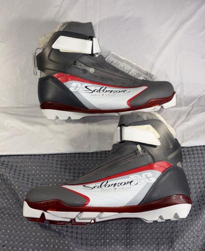 Salomon Siam 7 Pilot Women's Size US 10.5 (43 1/3)Nordic Ski Boot Gray White NEW