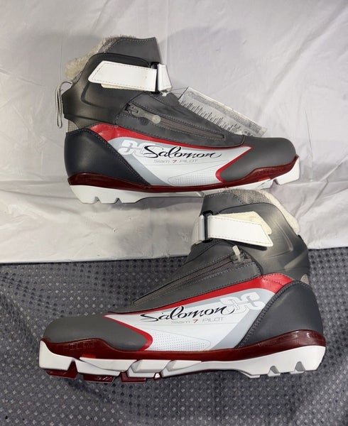 Salomon Siam 7 Pilot Women's Size US 10.5 (43 1/3)Nordic Ski Boot Gray White NEW