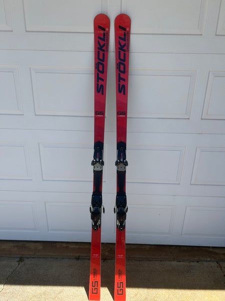 Men's Stockli 193 cm Racing Laser GS FIS Skis With Bindings Max Din 19 (Used)