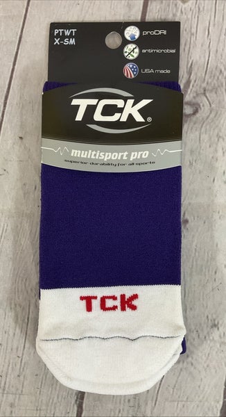 TCK PROSPORT proDRI Durable Performance Athletic Socks Deep Purple White XS