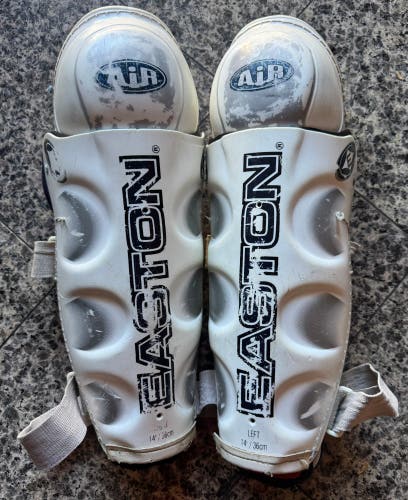 SENIOR 14” 36 CM EASTON AIR SHIN GUARD ICE HOCKEY LEG PROTECTIVE EQUIPMENT USED
