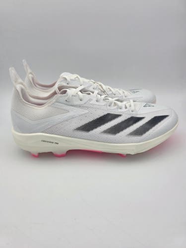 Adidas Adizero Electric+ TPU White Black Pink Baseball Cleats IF8488 Men Sz 12.5