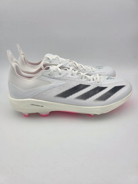 Adidas Adizero Electric+ TPU White Black Pink Baseball Cleats IF8488 Men Sz 12.5