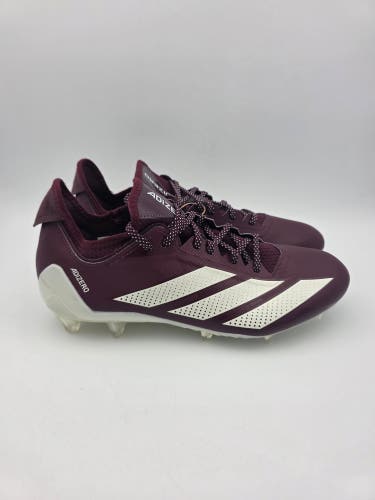 NEW Adidas Adizero Electric.1 Football Cleats Maroon White IF4196 Mens Size 10.5