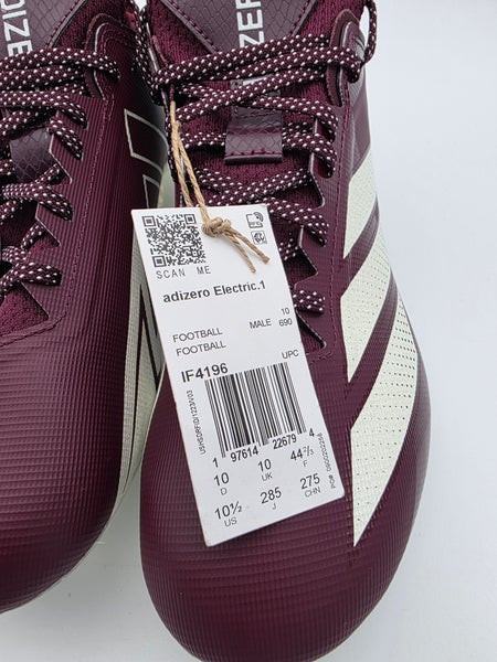 NEW Adidas Adizero Electric.1 Football Cleats Maroon White  display picture 1