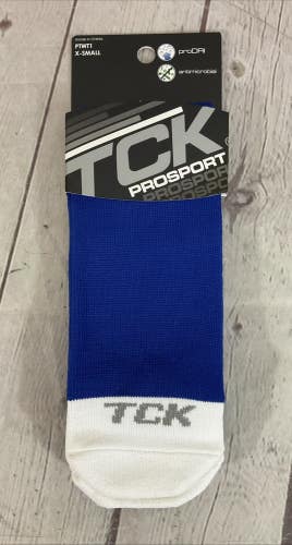 TCK PROSPORT proDRI Durable Performance Athletic Socks Deep Blue White XS