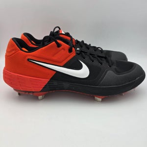 Nike Alpha Huarache Elite 2 Low 'Black Total Orange' Baseball Cleats Mens Size 14