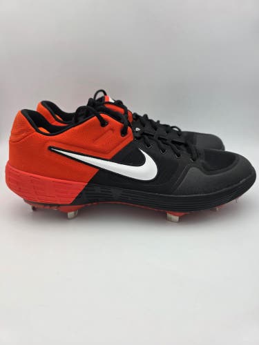 Nike Alpha Huarache Elite 2 Low 'Black Total Orange' Baseball Cleats Mens Size 14