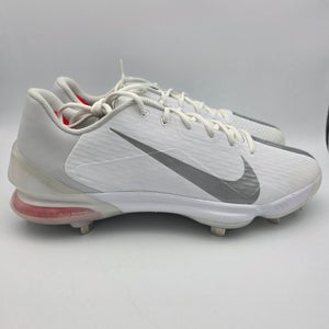 Nike Force Zoom Trout 7 Pro White Light Smoke Grey Baseball Cleats Men's Size 16