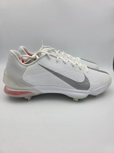 Nike Force Zoom Trout 7 Pro White Light Smoke Grey Baseball Cleats Men's Size 16