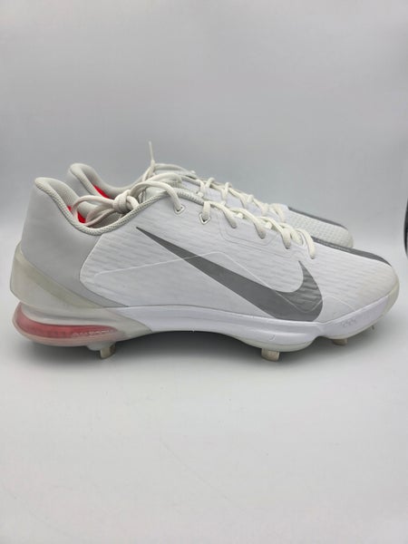 Nike Force Zoom Trout 7 Pro White Light Smoke Grey Baseball Cleats Men's Size 16