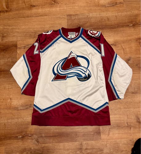 Starter Authentic Center Ice Peter Forsberg Colorado Avalanche Jersey White 48-R