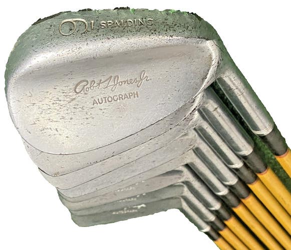 Spalding Robert T Jones Jr Autograph Iron Set 2-9 Irons RH Plastic Coated Steel