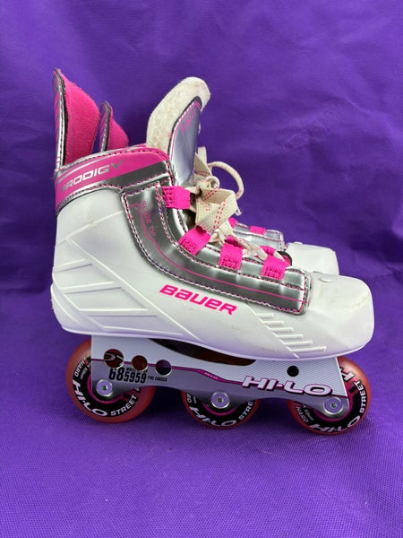 Bauer Prodigy Inline Skates White/Pink Size Y12
