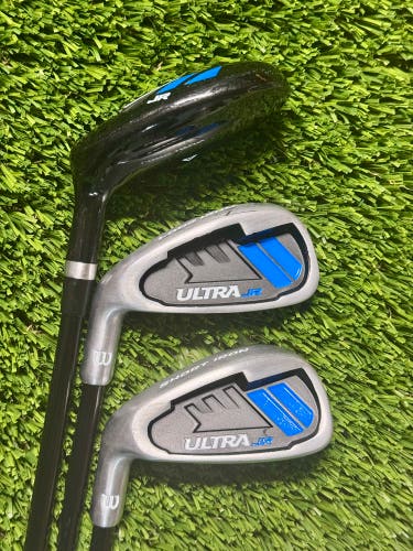 Right Handed Wilson Ultra Jr Set Hybrid, Long Iron, Short Iron Junior Flex