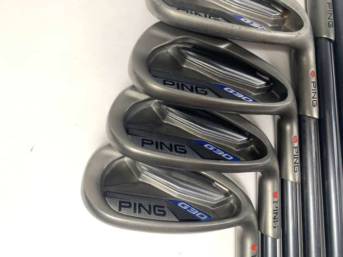 Ping G30 Iron Set 7-PW+GW+SW Red Dot 1* Flat TFC 80 Senior Graphite Mens RH