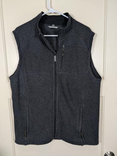 SmartWool Hudson Trail Fleece Vest Mens Size: L Dark Gray Full Zip Wool Blend