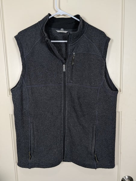 SmartWool Hudson Trail Fleece Vest Mens Size: L Dark Gray Full Zip Wool Blend
