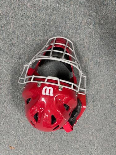 Used Wilson CATCHERS MASK Catchers Helmet w/Mask Red SM 11307-S000261246