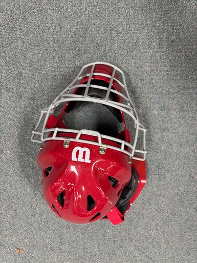 Used Wilson CATCHERS MASK Catchers Helmet w/Mask Red SM 11307-S000261246
