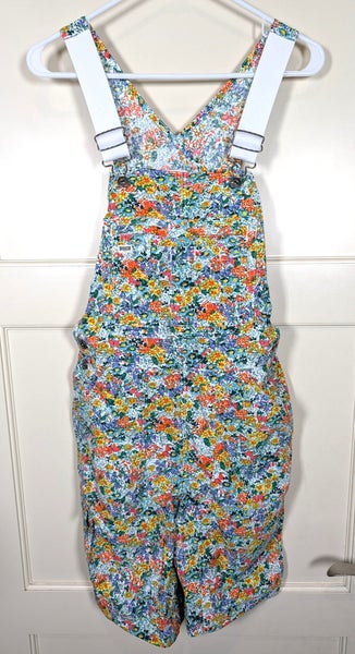 DULUTH TRADING Heirloom Gardening Short Overalls Size: S Ditsy Garden Floral