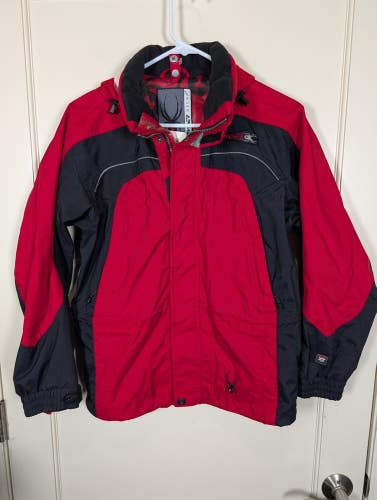 Spyder Xscap Kids Ski Snowboard Jacket Size 14 W/ Hood Red Black