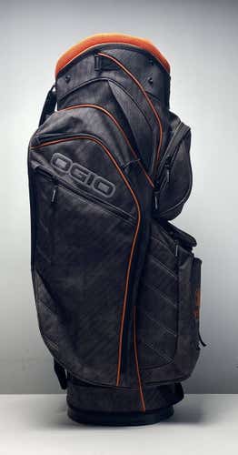 OGIO Giza Cart Bag Gray/Orange 15-Way Divide Single Strap Golf Bag