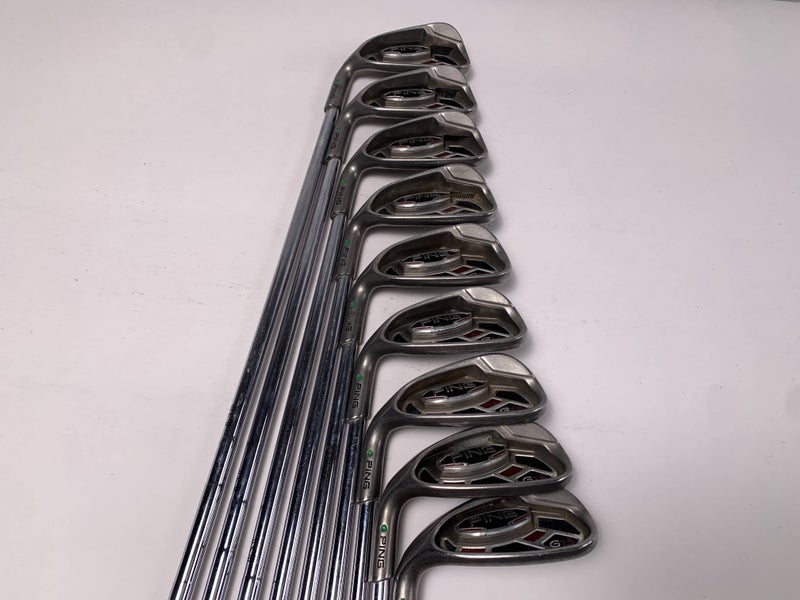 Ping G15 Iron Set 4-PW+GW+SW Green Dot 2* Up AWT Stiff Steel Mens LH