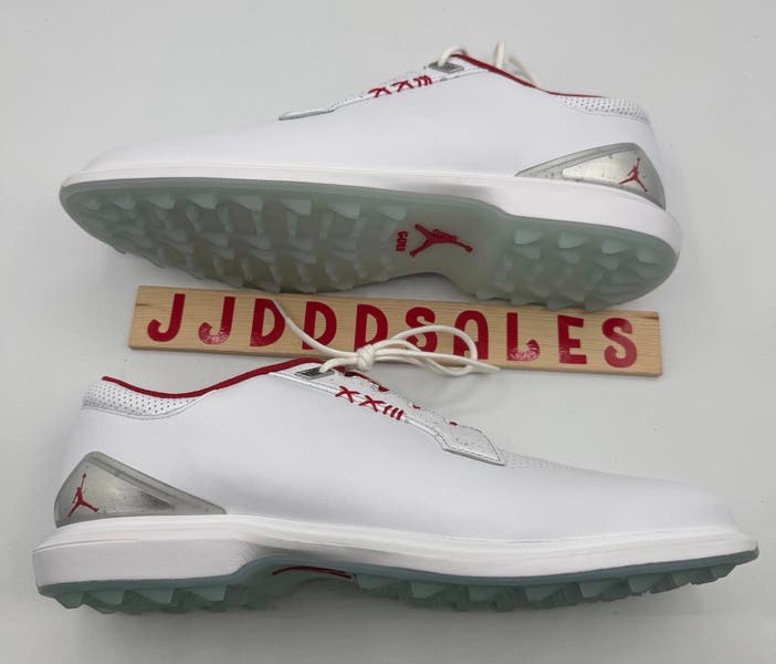 Nike Air Jordan ADG 5 Golf Shoes White Fire Red Silver FQ6642-101 Men’s Sizes Nike Air Jordan ADG 5 Golf Shoes White Fire Red Silver  main image 4