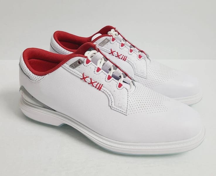 Nike Air Jordan ADG 5 Golf Shoes White Fire Red Silver 