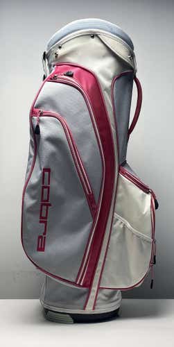 Cobra Lightweight Womens Cart Bag Pink/White 14-Way Divide Single Strap Golf Bag