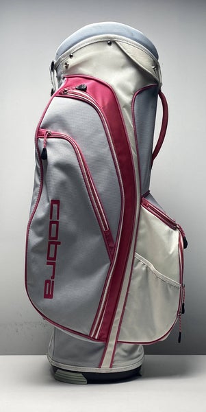 Cobra Lightweight Womens Cart Bag Pink/White 14-Way Divide Single Strap Golf Bag