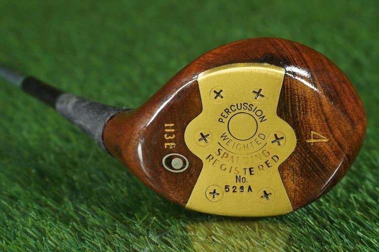 SPALDING ROB T. JONES JR. PERSIMMON 4 WOOD RH, REFINISHED HEAD ~ VINTAGE!!