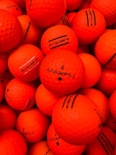 24 Orange Matte Finish Max Fli Premium AAA Golf Balls.  soft-fli/straight-fli