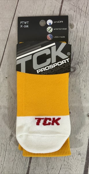 TCK PROSPORT proDRI Durable Performance Athletic Socks Gold Yellow White XS