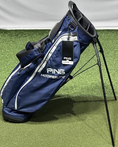 PING 2025 Hoofer Lite 4-Way Stand Carry Golf Bag Navy/Platinum NEW!