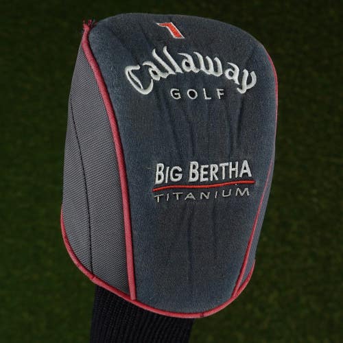 CALLAWAY BIG BERTHA TITANUIM DRIVER HEADCOVER SOCK GRAY / RED ~ LOOK!!