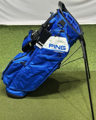 PING 2025 Hoofer 14 Stand Carry Golf Bag w/ Rain Hood Color: Royal/White NEW!