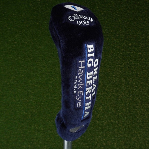 CALLAWAY GREAT BIG BERTHA HAWKEYE DRIVER HEADCOVER TITANIUM DARK BLUE ~ VINTAGE!