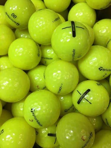 12 Premium AAA Yellow TaylorMade Distance+ Used Golf Balls
