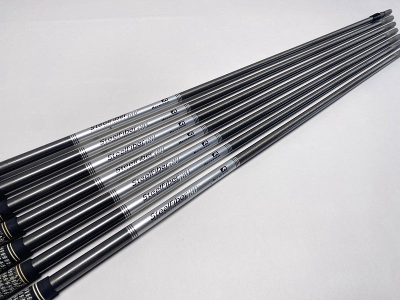 AeroTech SteelFiber i80 Stif Iron Set of 7 Shafts 34.25''-37.25''- Pull 0.355