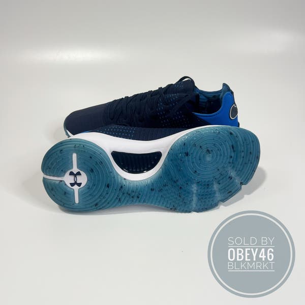 Under Armour Curry 4 Low Deep Navy Blue/White Sample 9.5  display picture 3